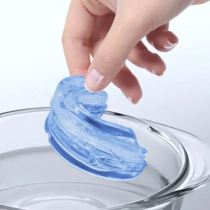Preparing SleepZee mouthpiece